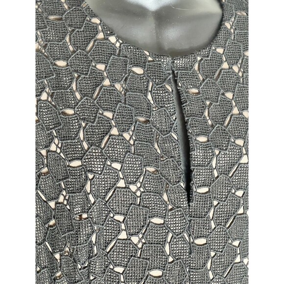 Diane von Furstenberg Black Delian Pebble Lace Peplum Dress Size 10 Part time - Picture 6 of 14